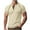 Khaki, variant on Henley Shirt Men's Summer Classic Cotton Short Sleeve Button T Shirt Casual Shirts