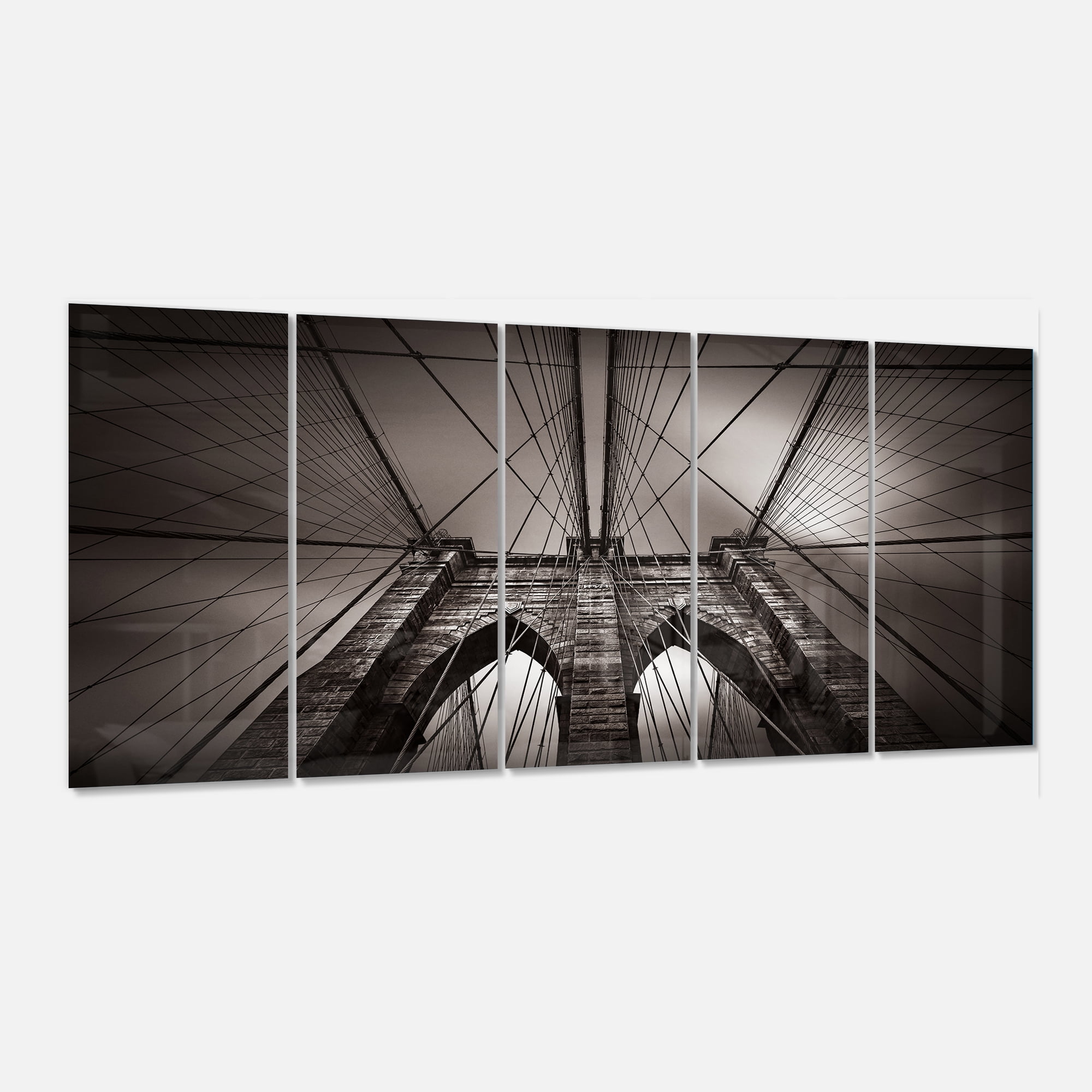 Designart 'Brooklyn Bridge in NYC USA ' Multipanel Extra Large Metal Wall Art