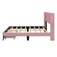 thumbnail image 5 of Morden Velvet Upholstered Bed Frame with Upholstered Headboard No Box Spring Needed Wood Low Profile Platform Bed with a Big Drawer, Easy Assembly (Pink,Queen), 5 of 9