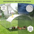 thumbnail image 6 of Large Metal Chicken Coop, Doom Roof Large Chicken Run for Yard, Walk-in Poultry Cage with Waterproof and Anti-Uv Cover, Chicken Pen for Outdoor Backyard Farm, 6 of 8