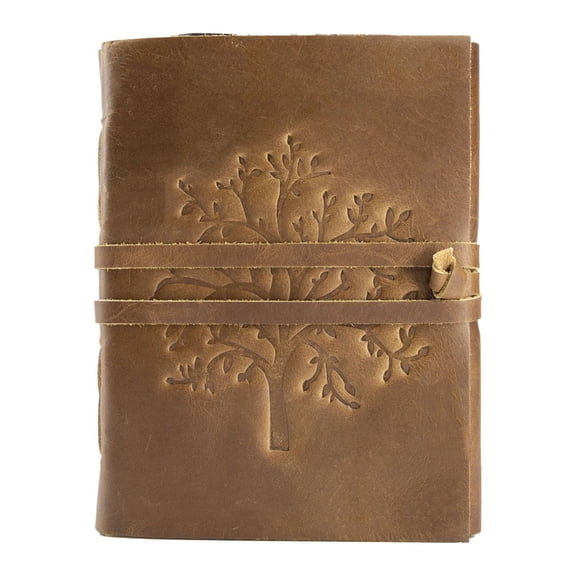 Handmade Leather Journal/Writing Notebook Diary/Bound Daily Notepad for Men & Women Unlined Paper Medium, Writing pad Gift for Artist, Sketch (Dark Brown, 8 x 6)