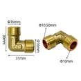 thumbnail image 6 of 2pcs Air Compressor Fittings Brass 16.5mm Male Thread Check Valve Elbow Coupler, 6 of 8