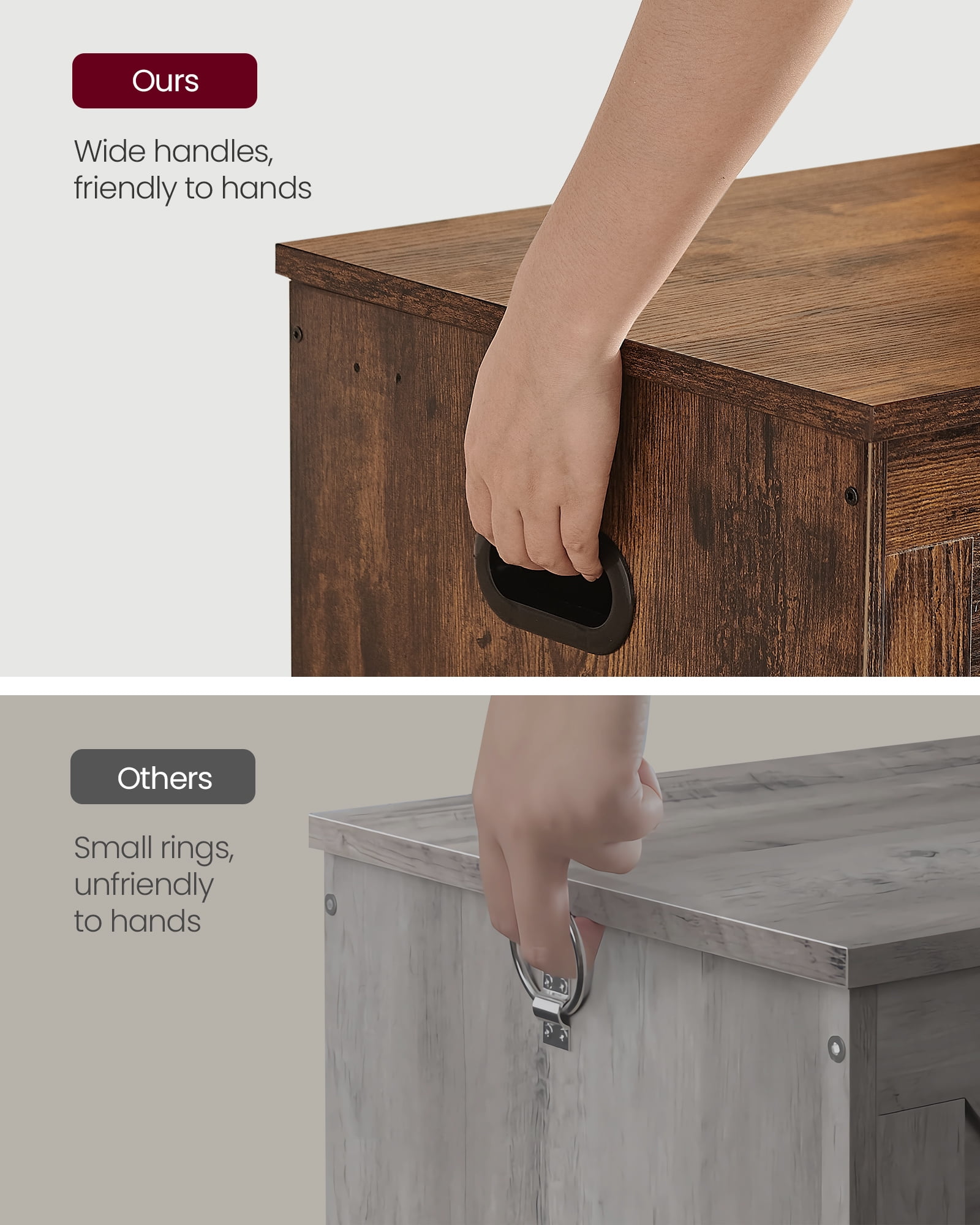 Shoe Rack Bench, Entryway Storage Box, Storage Chest Clothes Organizer with Large Capacity Box,  Rustic Brown