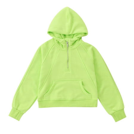 

Little Girl Hoodies Size 4T Kids Girls Autumn And Winter Solid Color Hooded Zipper Hoodie Tops Children s Clothing Green 7-8 Years