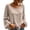 Khaki, variant on Yangnuo Women Crew Neck Long Sleeve Cotton Linen Pullover Top Solid Bubble Lantern Cuff Loose Casual Blouse