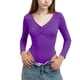 thumbnail image 2 of Camiseta deportiva informal de manga larga con cuello en V de color liso para niños, top de poliéster para niños, 2 of 6