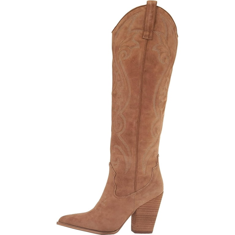 Steve Madden Womens Lasso Suede Pointed Toe Cowboy, Western Boots