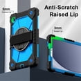 thumbnail image 4 of Funda Resistente a Golpes para Samsung Galaxy Tab A11, Funda Protectora de Silicona + Capa de PC Anti Caída con Asa Giratoria de 360°, Soporte, Correa para el Hombro, Azul, para Galaxy Tab A11, 4 of 8