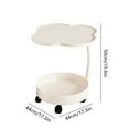 thumbnail image 3 of CNKOO Modern Rolling Side Table With 4-Leaf Top-Creamy Mobile End Table For Living Room 2-Tier Nesting Table With Wheels Sturdy Iron Frame, 3 of 6