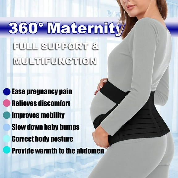 Maternity Belt, Pregnancy 3 in 1 Support Belly Bands for Back/Pelvic/Hip Pain, Band Belly Support for Pregnant Women Belly Support Band, Pregnancy Must Haves (S: Fit Ab 27.5"-35.4")