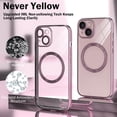 thumbnail image 5 of Magnetic Clear for iPhone 15 Case [Compatible with MagSafe] [Full Camera Lens Protection] Luxury Plating Women Girls Men Cover Transparent Shockproof Protective Phone Case for iPhone 15 Pink, 5 of 14