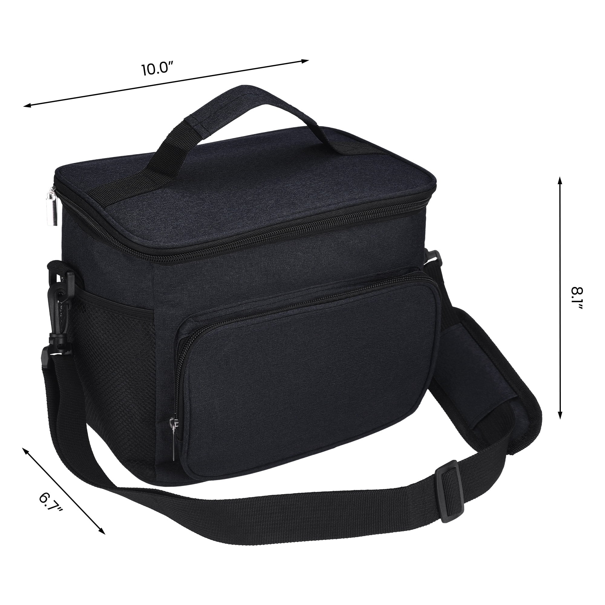 Unique Bargains Insulated Lunch Bag Leakproof Lunch Box for Work Office Black