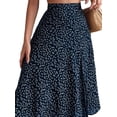 thumbnail image 4 of Suagox Women's A-line Midi Skirts Bohemian Floral Print High Waist Split Skirts Summer Long Skirts, 4 of 10