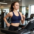thumbnail image 2 of DDAPJ pyju Womens High Impact Sports Bras Wireless Post Surgery Bra Zip Front Padded Yoga Bras for Workout Fitness Sales of the Day Navy XXXL, 2 of 5