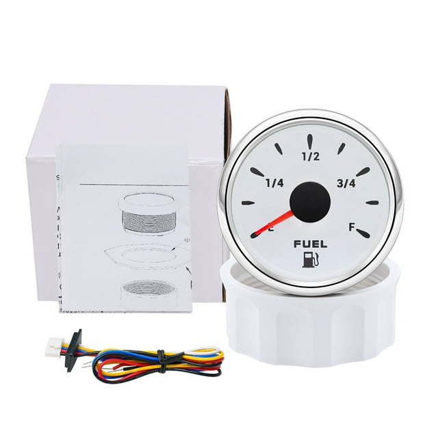 52mm Waterproof Fuel Level Gauge With 7 Colors Backlight +240~33 Ohm Fuel Level Sensor Fit For Car Marine Boat RV Camper ,Easy to Install