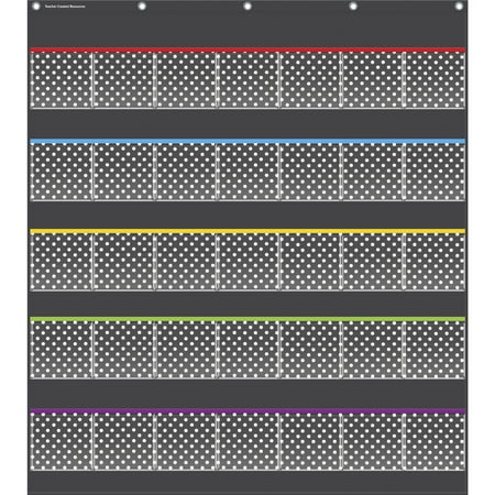 UPC: 0088231907503 | Teacher Created Resources  Tcr20750  Black Dots Storage Pocket Chart  1 Each