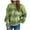 Green, variant on successthop Striped Sweaters Womens Knit Long Sleeve Outwear Crewneck Top Ribbed Cuff Crochet Color Block Clothes Blue S