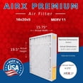 thumbnail image 2 of 16x20x5 Air Filter MERV 11 Comparable to MPR 1000, MPR 1200 & FPR 7 Compatible with ReservePro 4350 Premium USA Made 16x20x5 Furnace Filter 2 Pack by AIRX FILTERS WICKED CLEAN AIR., 2 of 5