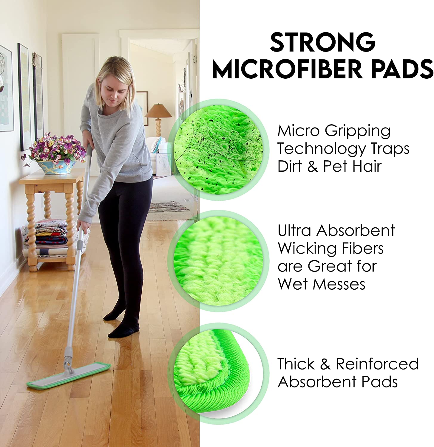 Home Floor Cleaner Microfiber Mop Head Extendable Replaceable Mop Top
