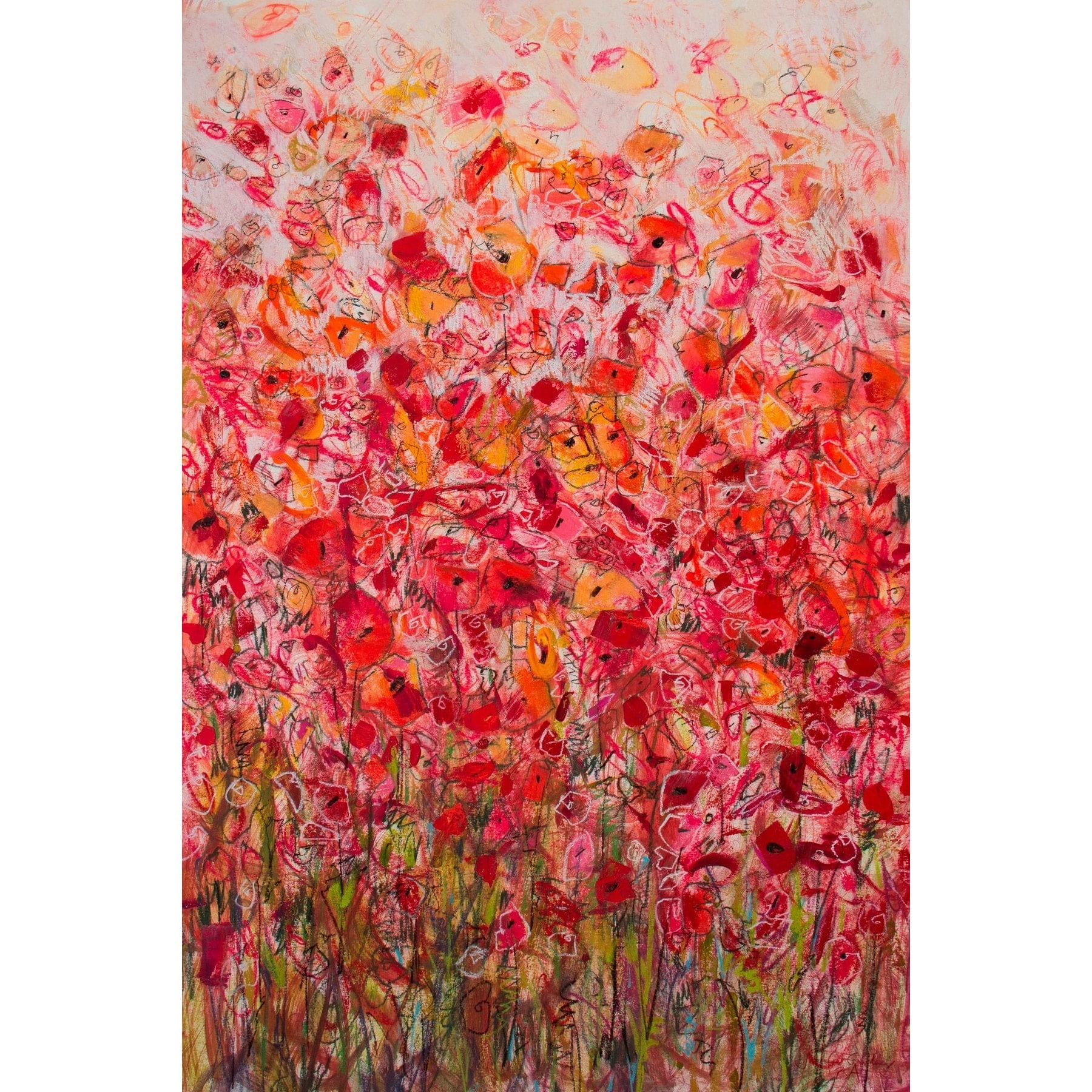 "Flower Explosion" Painting Print on Wrapped Canvas