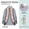 thumbnail image 5 of Cat and Yarn Pink Pattern Backpack for School, Cute School Bag with Adjustable Shoulder Straps and Padded Back, 15.3"x11"x6.7", 5 of 5