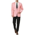 thumbnail image 2 of INSPIRE CHIC Men's Suit Jacket Notched Lapel Long Sleeve Single Vent Back One-Button Blazer 38 Pink, 2 of 6