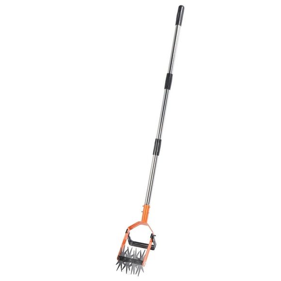 Garden Cultivator Tool, Stainless Steel Extendable Hand Tiller Cultivator with Weeding Blades for Garden Maintenance Yard Care Lawn Management