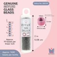 thumbnail image 3 of Miyuki Delica Seed Beads – Size 11/0 (1.6 mm), DB1319, Dyed Transparent Dark Gray, 7.2 g, Approx. 1440 Beads, 3 of 7