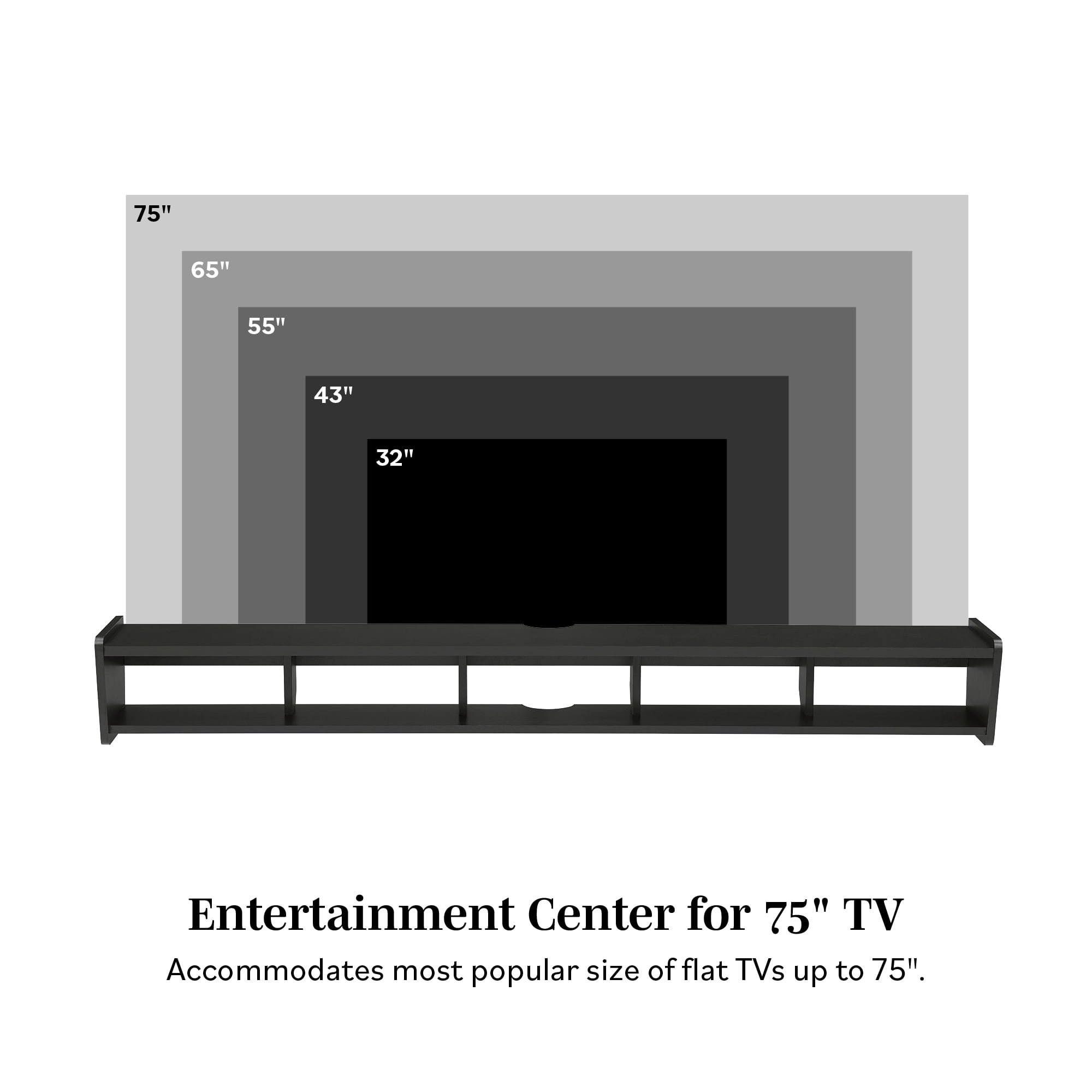 Walker Edison Minimalist Floating TV Stand for TVs up to 70", Coastal Oak