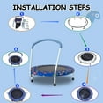 thumbnail image 4 of 36" Trampoline for Kids,3 Foot Indoor Outdoor Trampoline with Foam Handle,No-Gap Safe Design,Kid Trampoline with Safety Enclosure Net for Boys Girls, Ages 1-8,Blue, 4 of 7