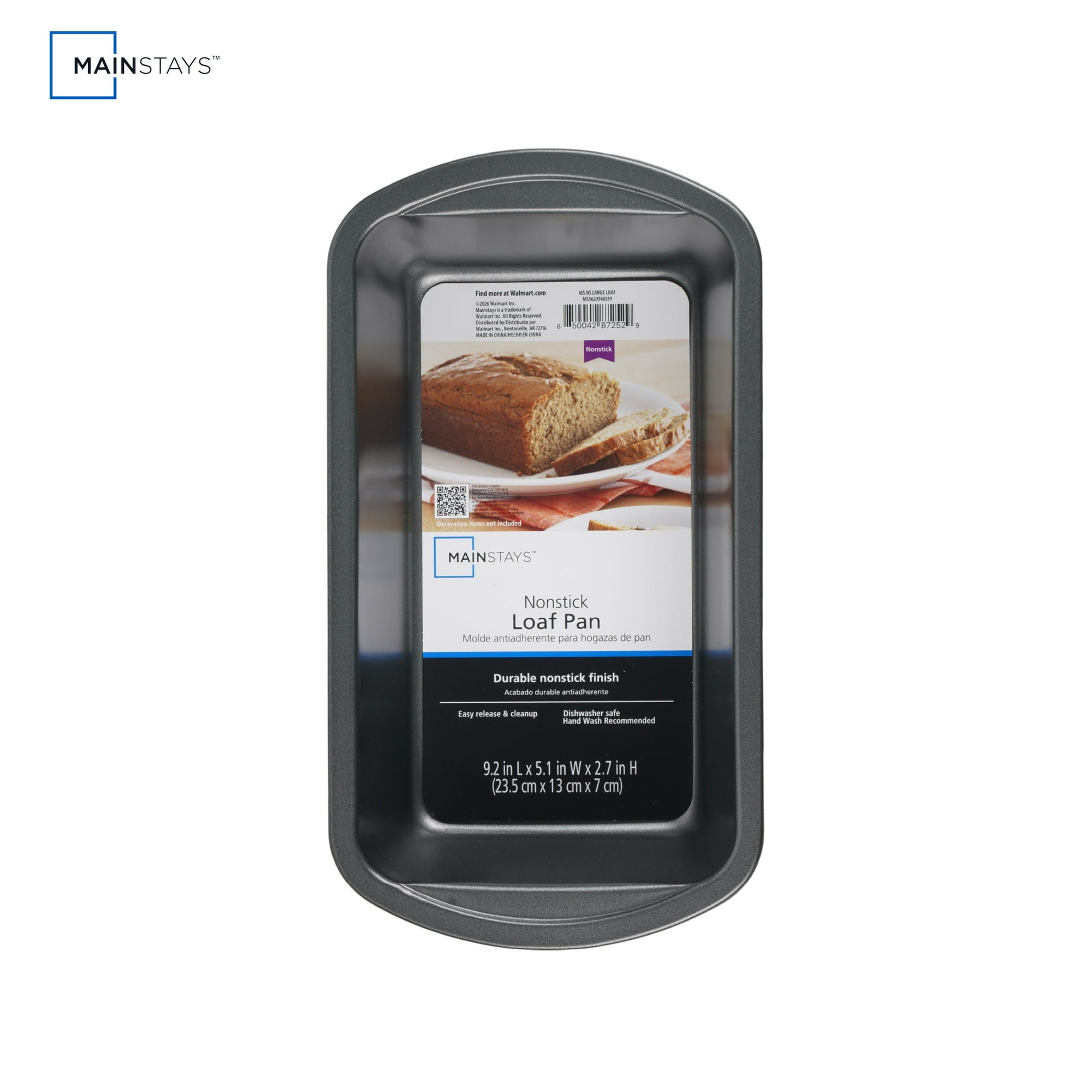 Mainstays 9 x 5 in Nonstick Loaf Pan, Gray