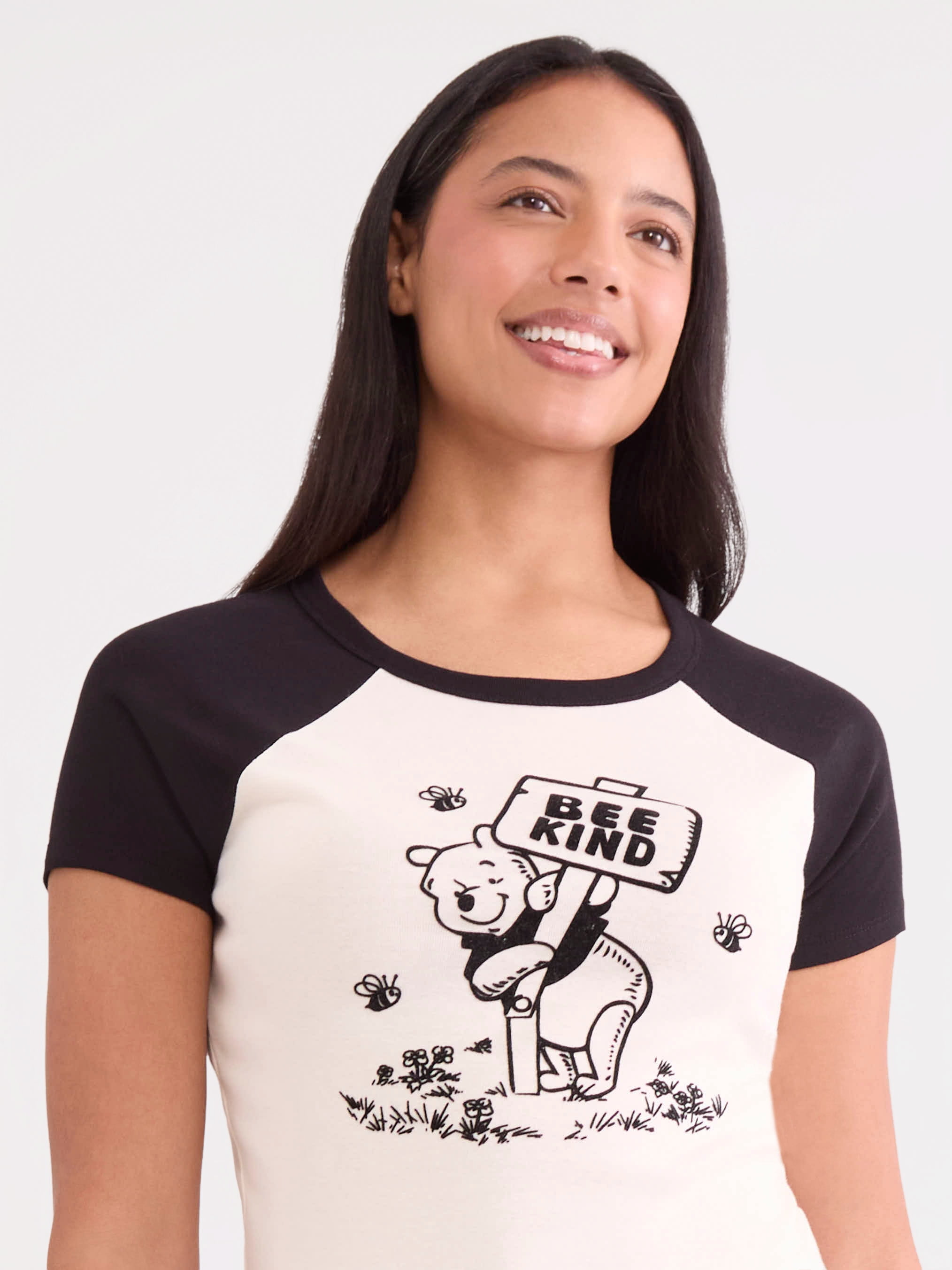 Winnie the Pooh Women’s Graphic Baby Tee, Sizes XXS-XXL