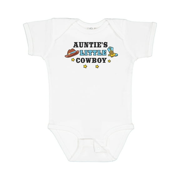 Inktastic Aunties Little Cowboy with Cowboy Hat and Boots Boys Baby Bodysuit