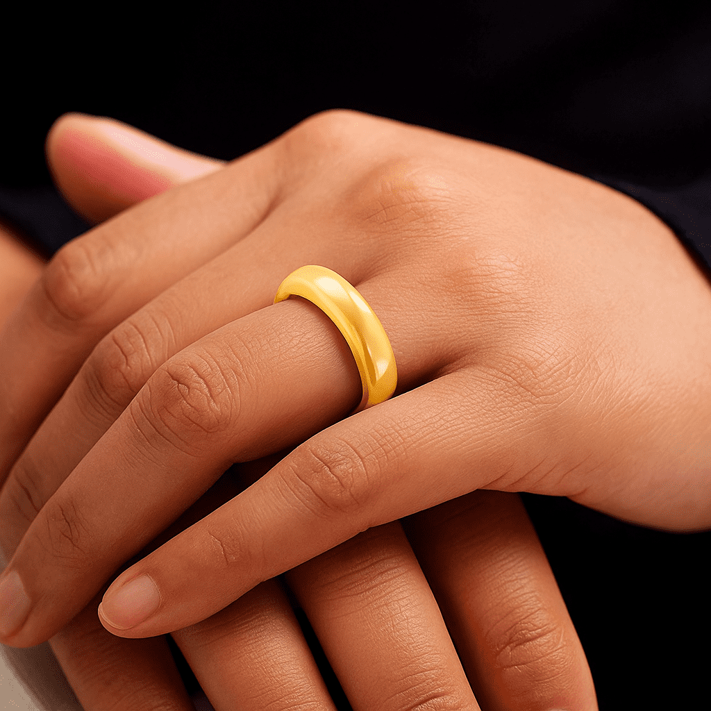 Mauli Jewels 10K Yellow Gold 5MM Plain Men's and Women's Wedding