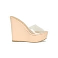 thumbnail image 2 of Women Transparent Open Toe Platform Wedge Heel Slide Mule Sandal 18994, 2 of 6