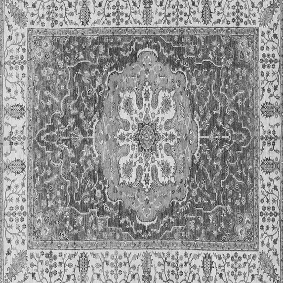 Ahgly Company Indoor Square Oriental Gray Modern Area Rugs, 6' Square