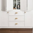 thumbnail image 3 of Goo-Ki Oval Champagne Bronze Cabinet Knobs with Oval Backplate, Zinc Alloy Cabinet Handles Hardware for Cupboard,Dresser & Drawer, 6 Packed, 3 of 6