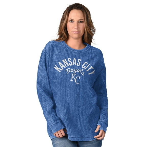 Women's G-III 4Her by Carl Banks Royal Kansas City Royals Comfy Cord Pullover Sweatshirt