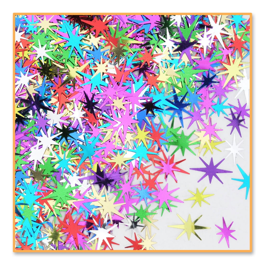 Pack of 6 Vibrantly Colored Starburst New Year Themed Confetti Bags 0.5