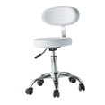 thumbnail image 2 of Swivel Stool with Back Support Modern Salon Stool for SPA Home Office Barber White Black Wheel, 2 of 8