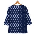 thumbnail image 7 of HLKJKLS Long Sleeve Shirts For Women 3/4 Sleeve Crew Neck Casual Holiday T Shirt Polyester Spandex Classic Print Blue S-3Xl, 7 of 7