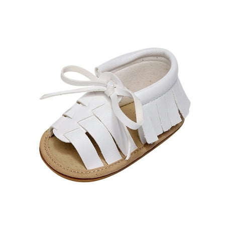 

EUMODR Baby Boy Shoes 6-12 Months Baby Girl Sandals Size 4 Boys Girls Open Toe Solid Tassels Shoes First Walkers Shoes Summer Toddler Flat Sandals