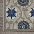 thumbnail image 4 of Nourison Aloha Indoor/Outdoor Modern Floral Grey/Blue 2' x 6' Area Rug, (6' Runner), 4 of 9