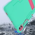 thumbnail image 7 of SaniMore Hybird Case for Samsung Galaxy Tab S9 Plus/X810/X816B/S9 FE Plus, Rugged Heavy Duty Protective Cover Hidden Kickstand Dual Angle Stand Shockproof Anti-drop Shell, Mint+Rose, 7 of 7