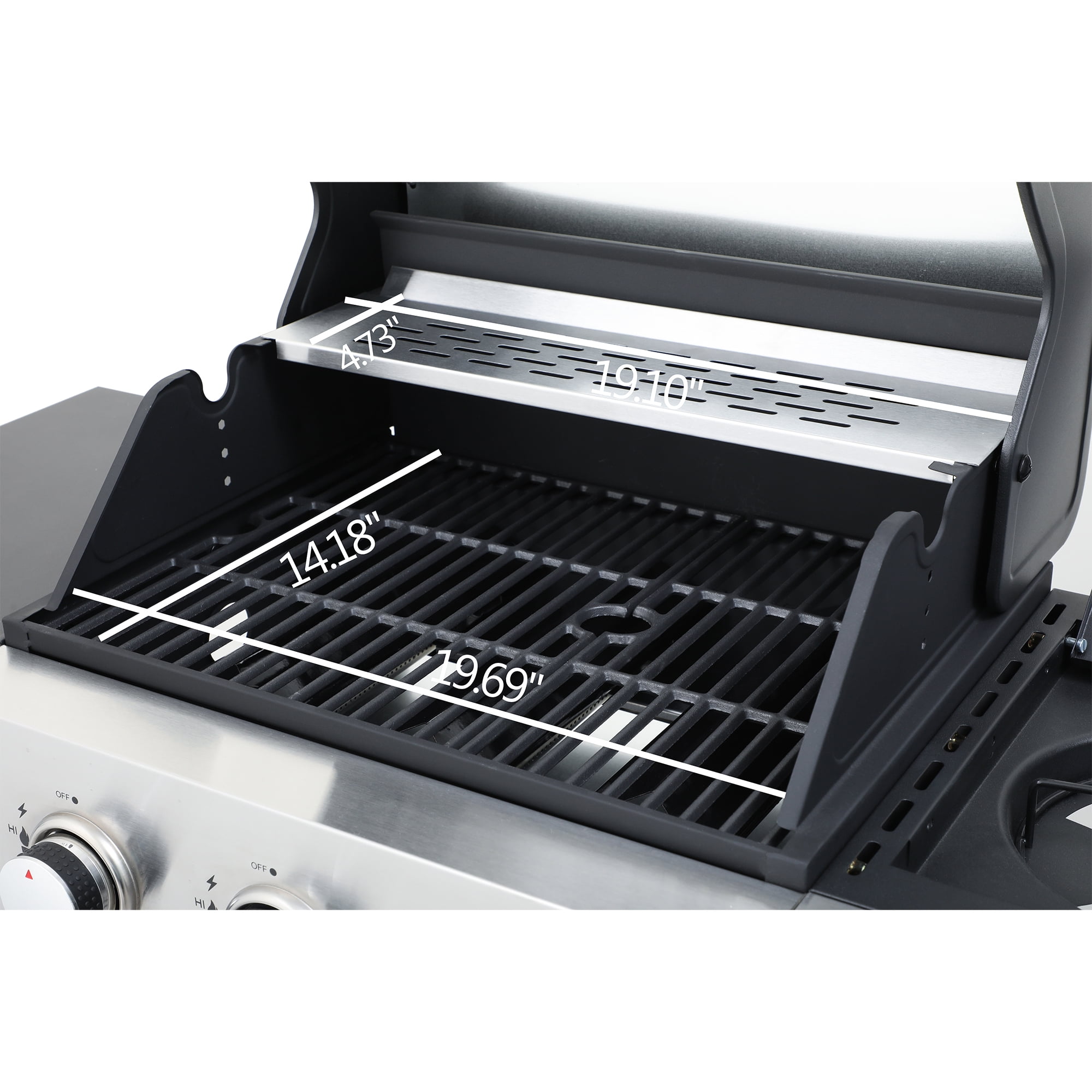 Miniyam 3 Burners BBQ Propane Gas Grill with Side Burner for Outdoor Barbecue, 37230 BTU Output