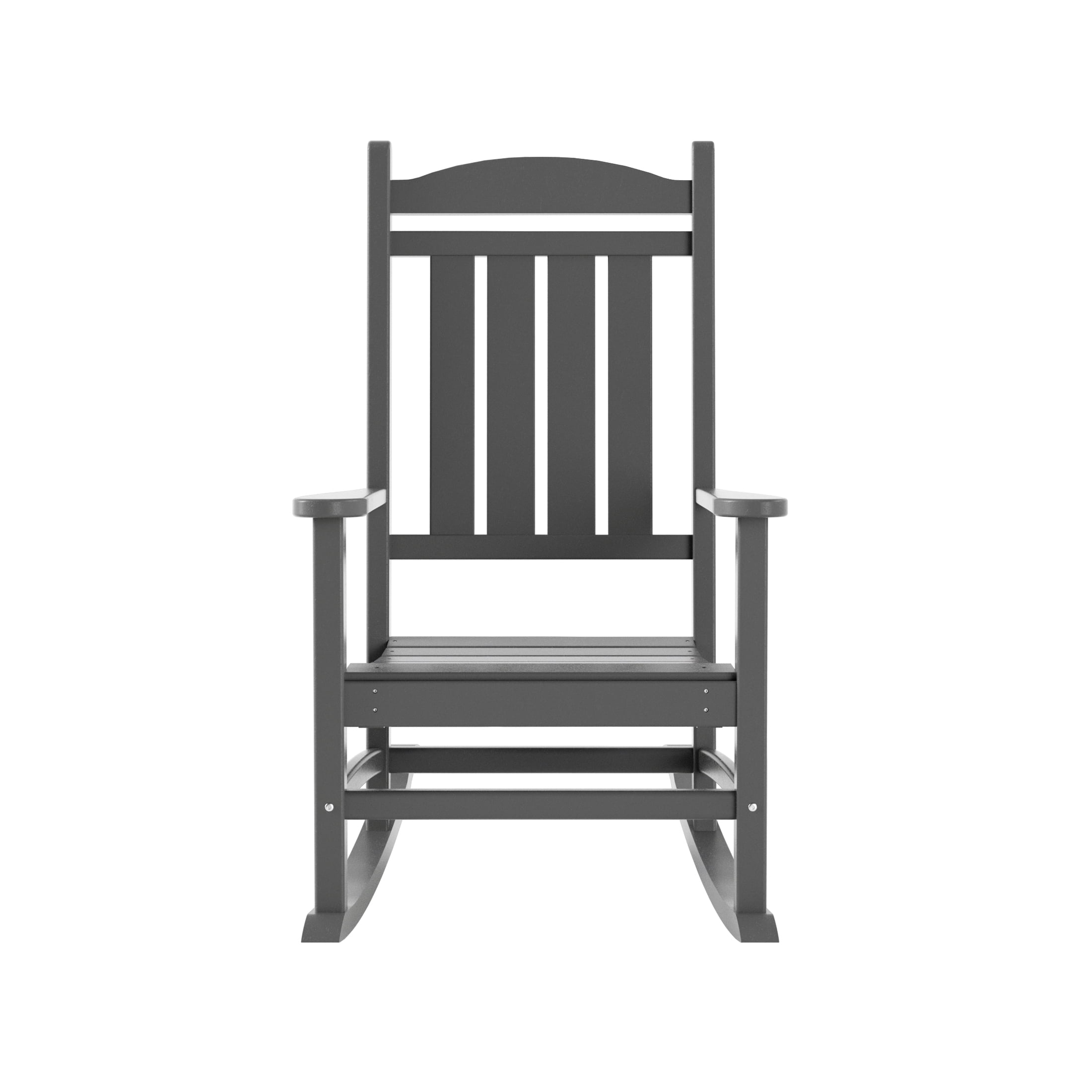 GARDEN Set of 2 Classic Plastic Adirondack Porch Rocking Chairs, Gray