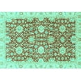 thumbnail image 1 of Ahgly Company Indoor Rectangle Oriental Turquoise Blue Traditional Area Rugs, 2' x 5', 1 of 4