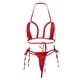 thumbnail image 4 of Gibobby Conjunto de lencería Sexy Ropa Dormir Mujer Sexy Accesorios erotico Ropa Sexi para Mujer lencería de Princesa Brasier y calzon Mujer Tanga Sexy Mujer(Rojo, 3XG), 4 of 5