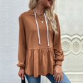 thumbnail image 2 of Blusa con capucha de manga larga de color sólido de moda cómoda informal para mujer Pompotops  FGAJ22543, 2 of 7