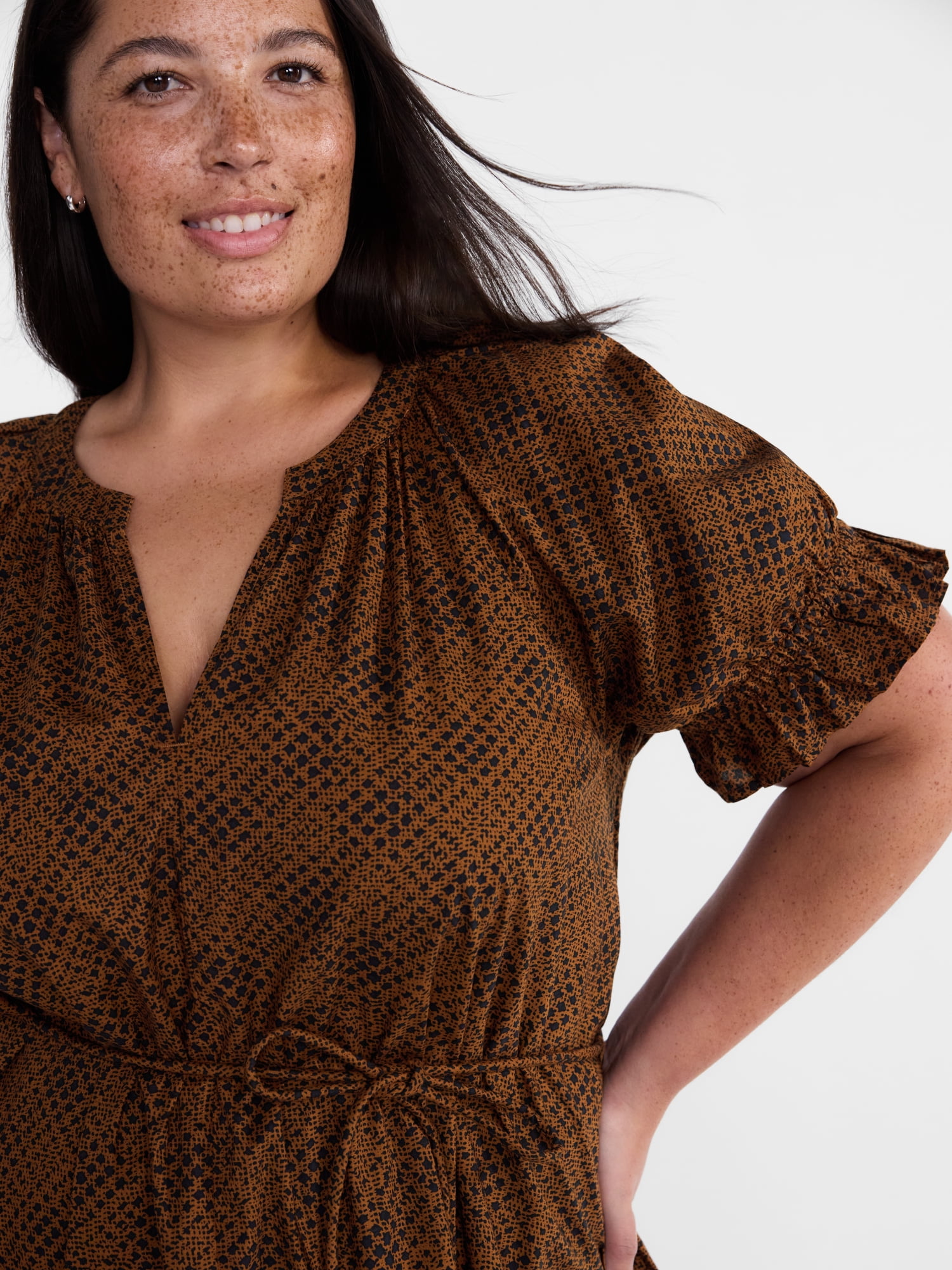 Terra & Sky Women's Plus Tiered Mini Dress, Sizes 0X-5X